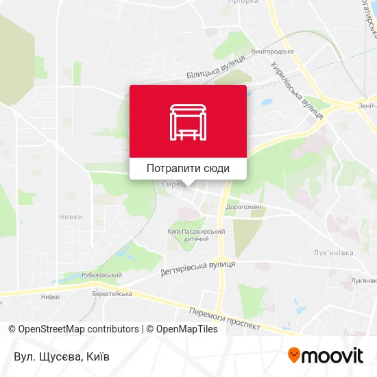 Карта Вул. Щусєва