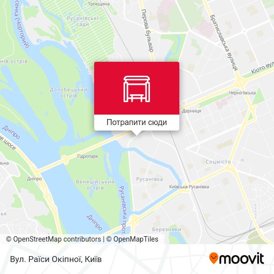 Карта Вул. Раїси Окіпної