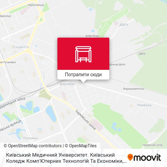 Карта Київський Медичний Університет. Київський Коледж Комп'Ютерних Технологій Та Економіки