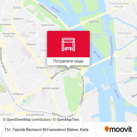 Карта Пл. Героїв Великої Вітчизняної Війни