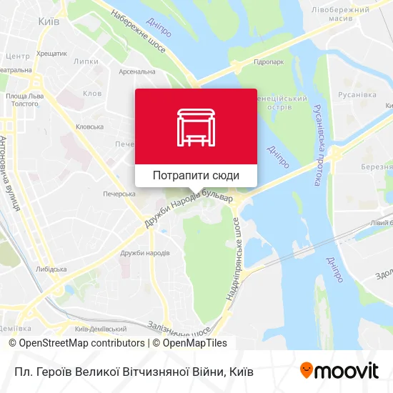 Карта Пл. Героїв Великої Вітчизняної Війни