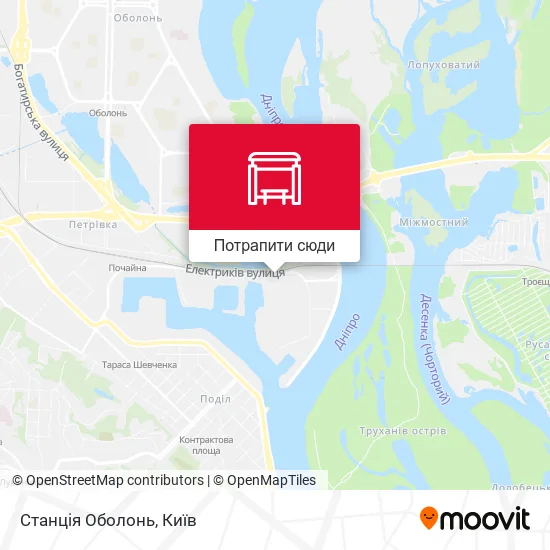 Карта Станція Оболонь