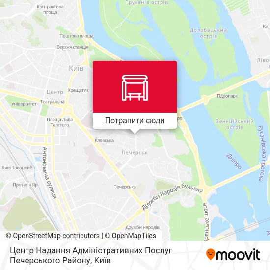 Карта Центр Надання Адміністративних Послуг Печерського Району
