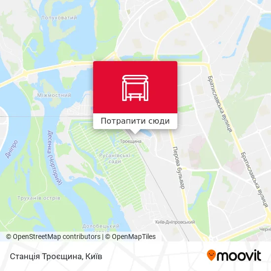 Карта Станція Троєщина