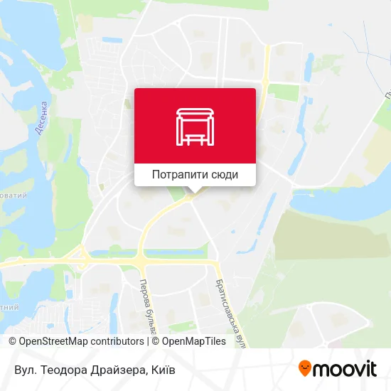 Карта Вул. Теодора Драйзера