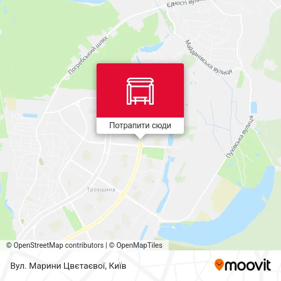 Карта Вул. Марини Цвєтаєвої