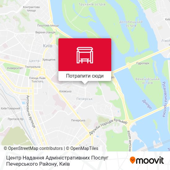 Карта Центр Надання Адміністративних Послуг Печерського Району