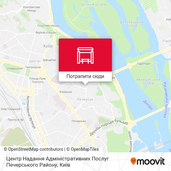 Карта Центр Надання Адміністративних Послуг Печерського Району