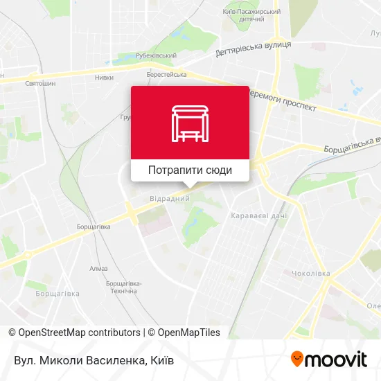 Карта Вул. Миколи Василенка