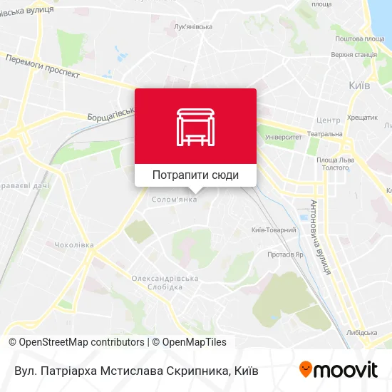 Карта Вул. Патріарха Мстислава Скрипника