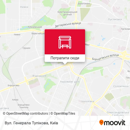 Карта Вул. Генерала Тупікова