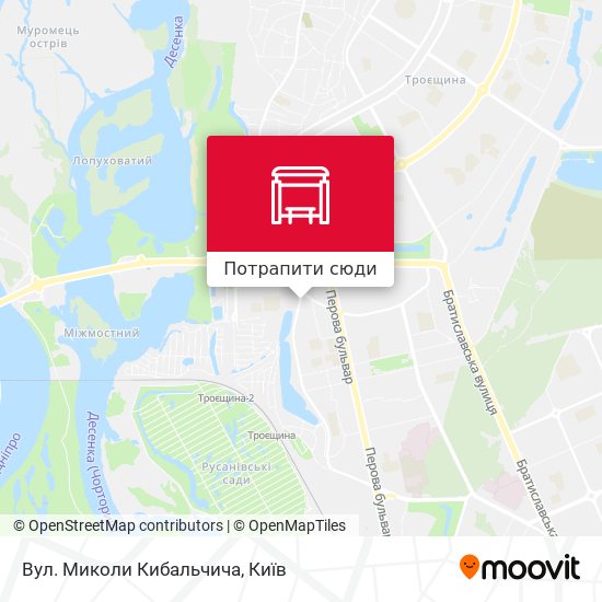 Карта Вул. Миколи Кибальчича