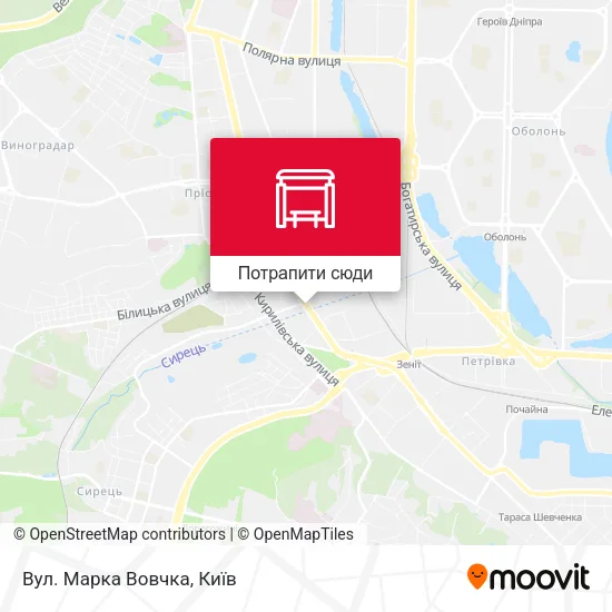 Карта Вул. Марка Вовчка