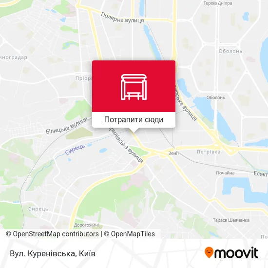 Карта Вул. Куренівська