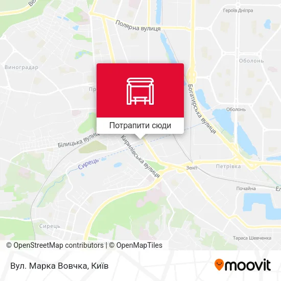 Карта Вул. Марка Вовчка