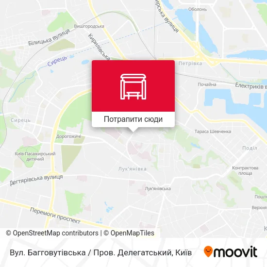 Карта Вул. Багговутівська / Пров. Делегатський