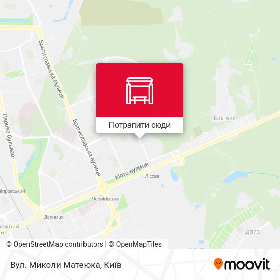 Карта Вул. Миколи Матеюка