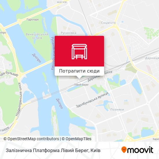 Карта Залізнична Платформа Лівий Берег