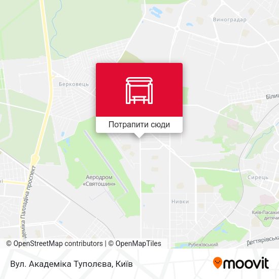 Карта Вул. Академіка Туполєва