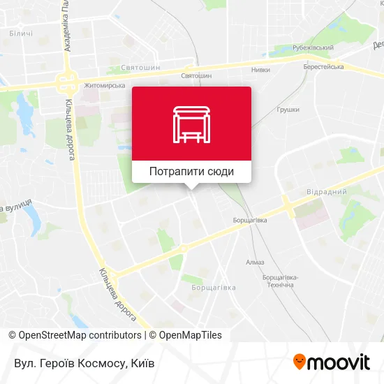 Карта Вул. Героїв Космосу