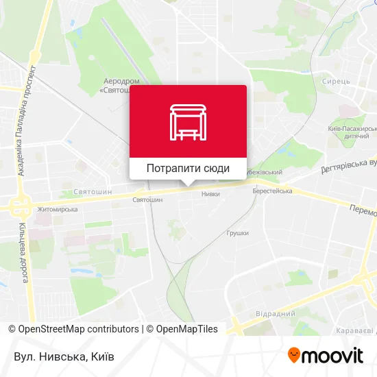 Карта Вул. Нивська