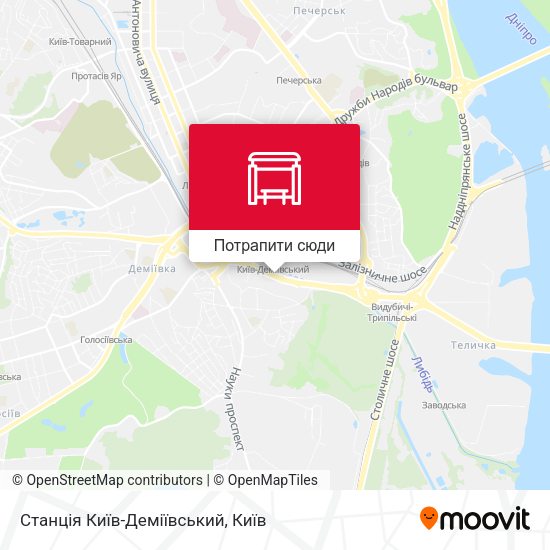 Карта Станція Київ-Деміївський