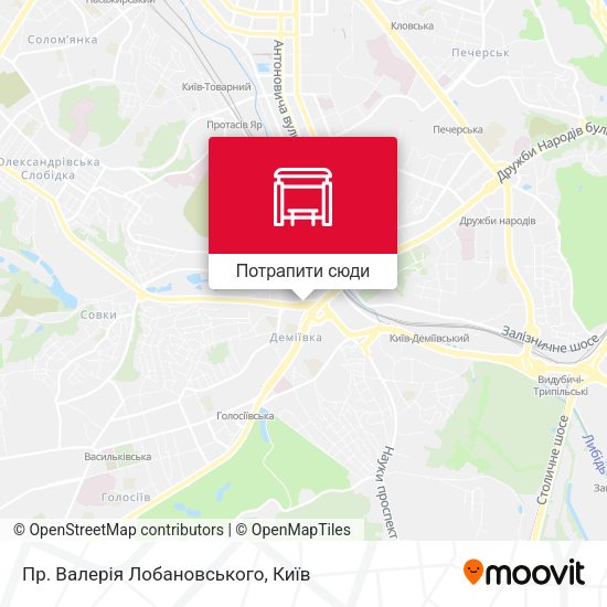 Карта Пр. Валерія Лобановського