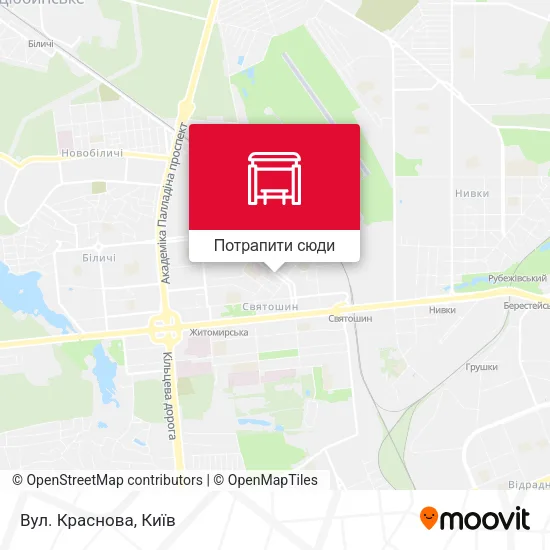 Карта Вул. Краснова
