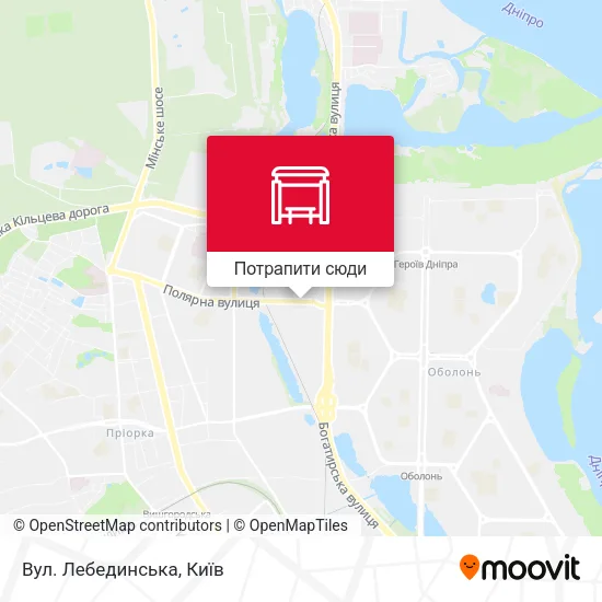 Карта Вул. Лебединська