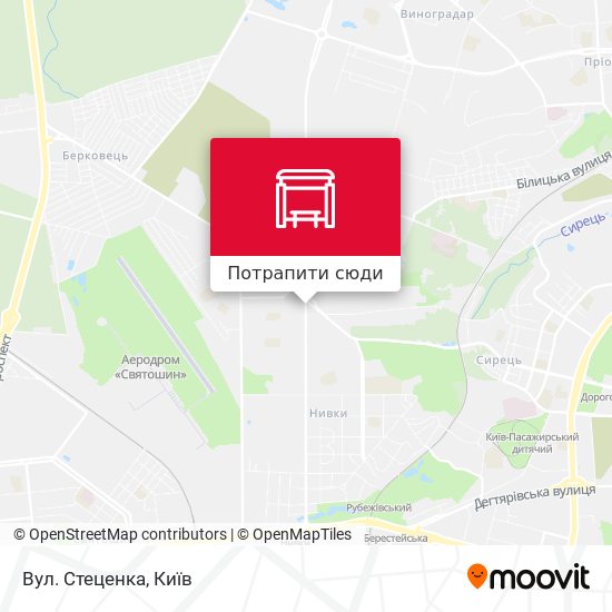 Карта Вул. Стеценка