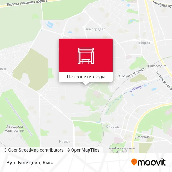 Карта Вул. Білицька