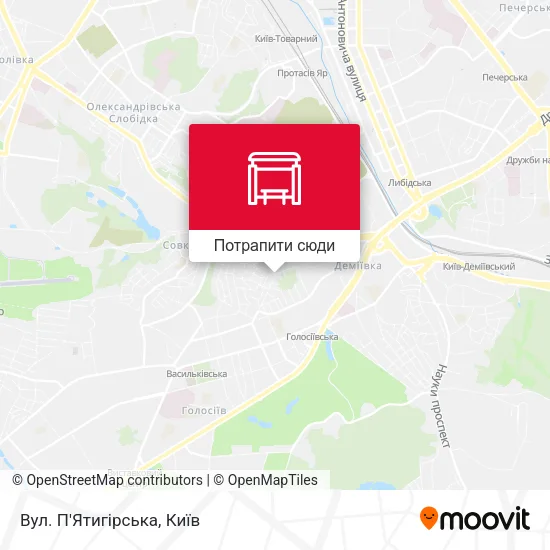 Карта Вул. П'Ятигiрська