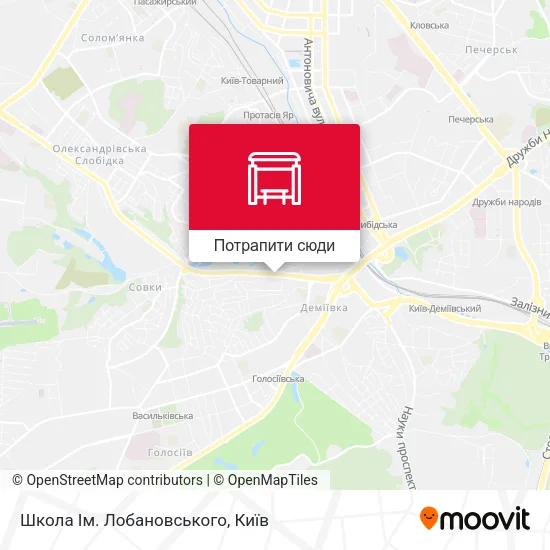 Карта Школа Ім. Лобановського
