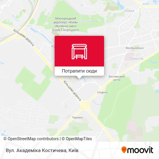 Карта Вул. Академіка Костичева