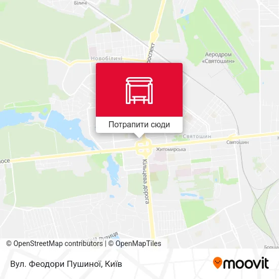 Карта Вул. Феодори Пушиної