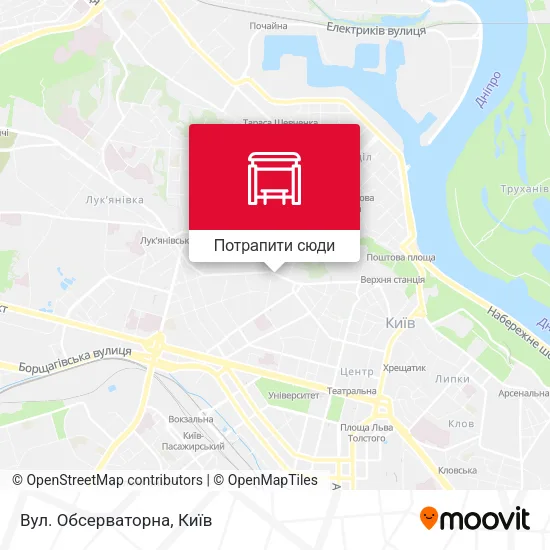 Карта Вул. Обсерваторна