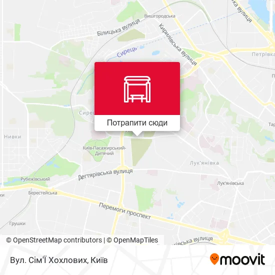 Карта Вул. Сім'Ї Хохлових