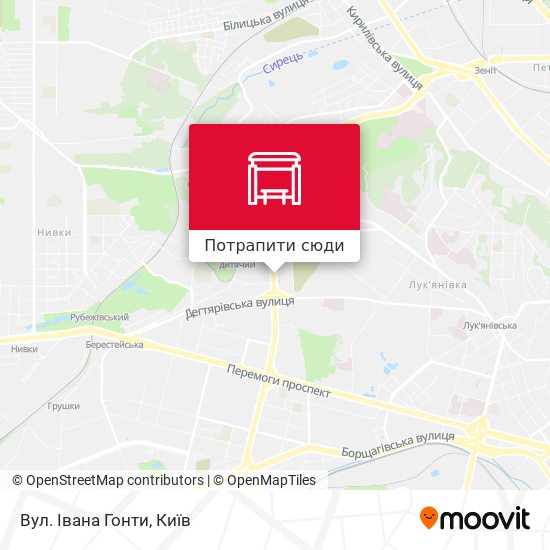 Карта Вул. Івана Гонти
