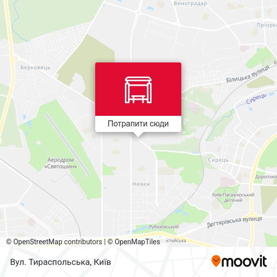 Карта Вул. Тираспольська