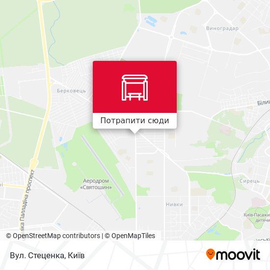 Карта Вул. Стеценка
