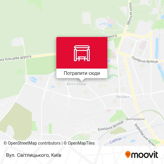 Карта Вул. Світлицького