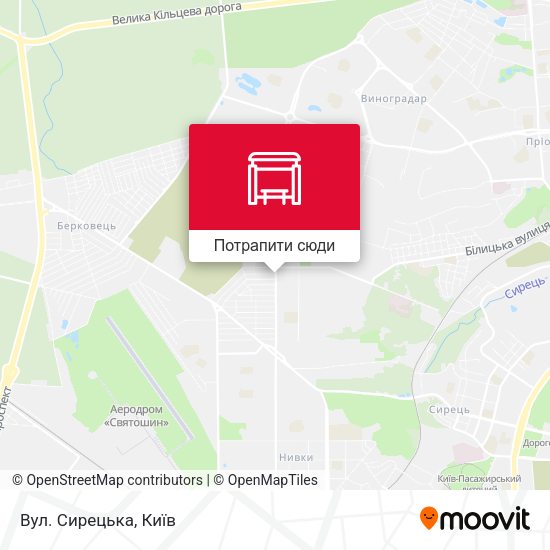 Карта Вул. Сирецька