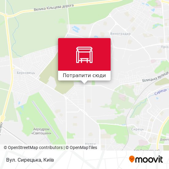 Карта Вул. Сирецька