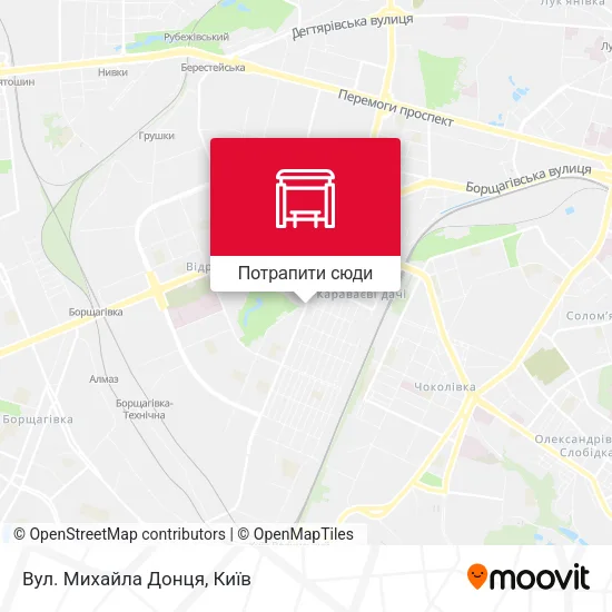 Карта Вул. Михайла Донця
