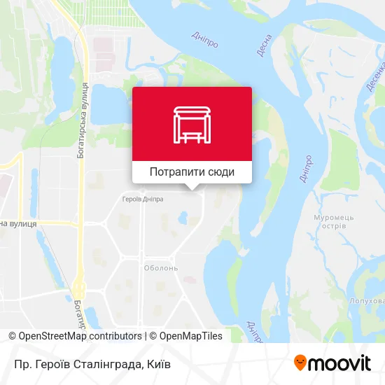 Карта Пр. Героїв Сталінграда