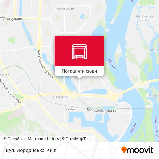 Карта Вул. Йорданська