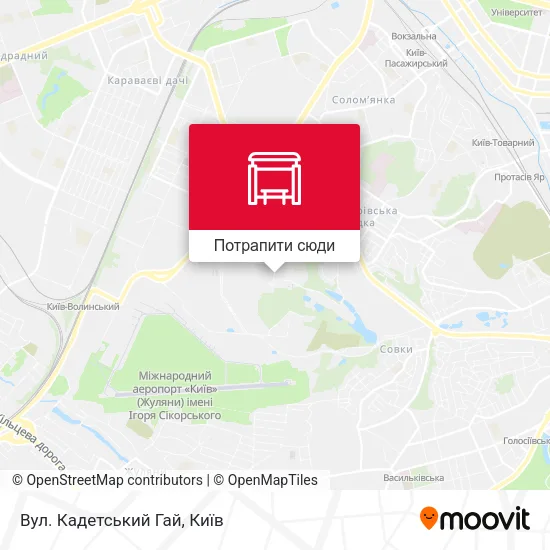 Карта Вул. Кадетський Гай