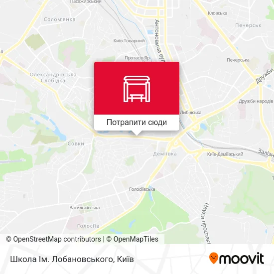 Карта Школа Ім. Лобановського