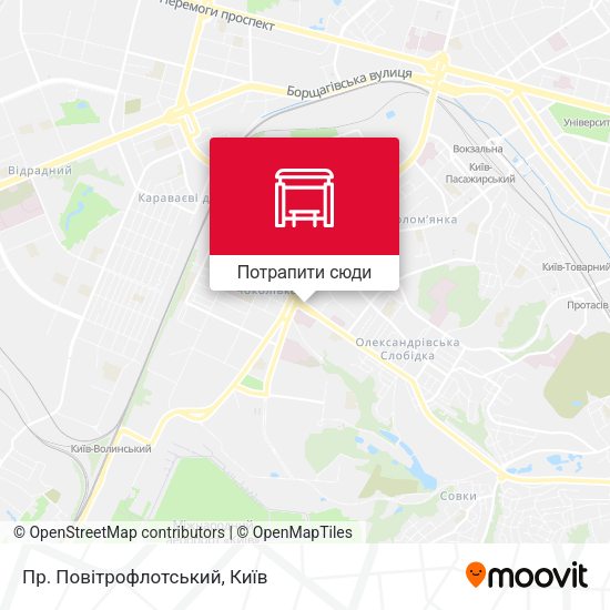 Карта Пр. Повітрофлотський