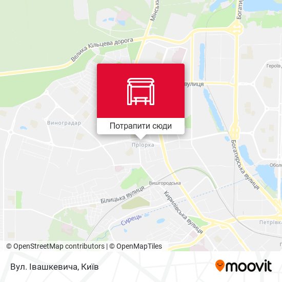 Карта Вул. Івашкевича